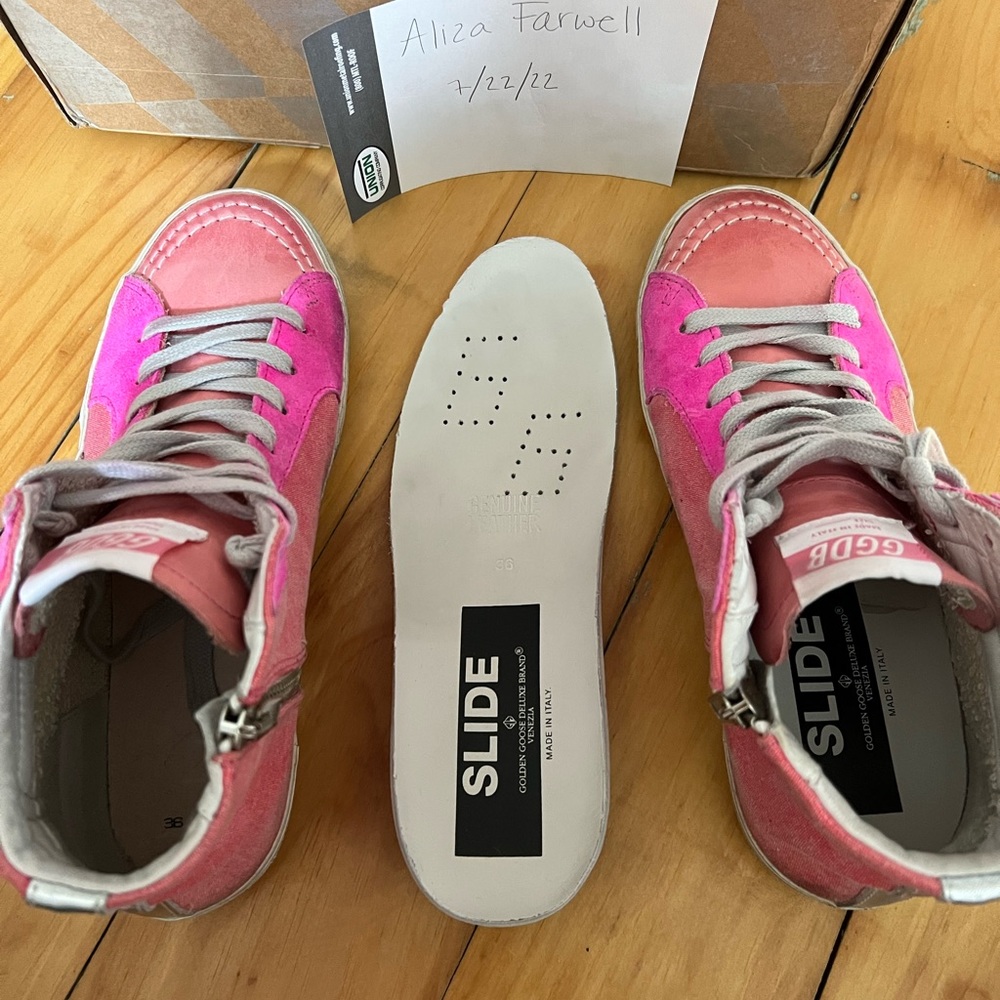 Size 36 unicorn brand new in box golden goose highlighter slides